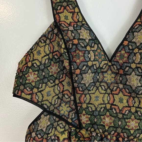 NWT Ecote Urban Outfitters Metallic Catherdal Party Mini Dress Size 6 - Picture 6 of 16